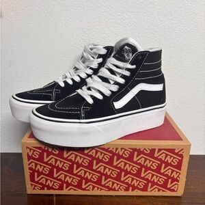 Vans Sk8-Hi Platform Black White High Top Sneakers Women’s 6.5